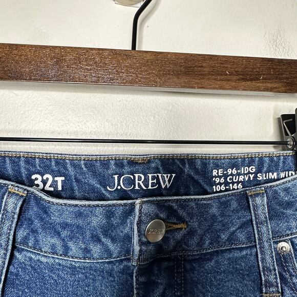 J. CREW Curvy Slim Wide Jeans in 1996 Semi-Stretch Medium Wash Sz 32T {3K1} - Picture 5 of 7